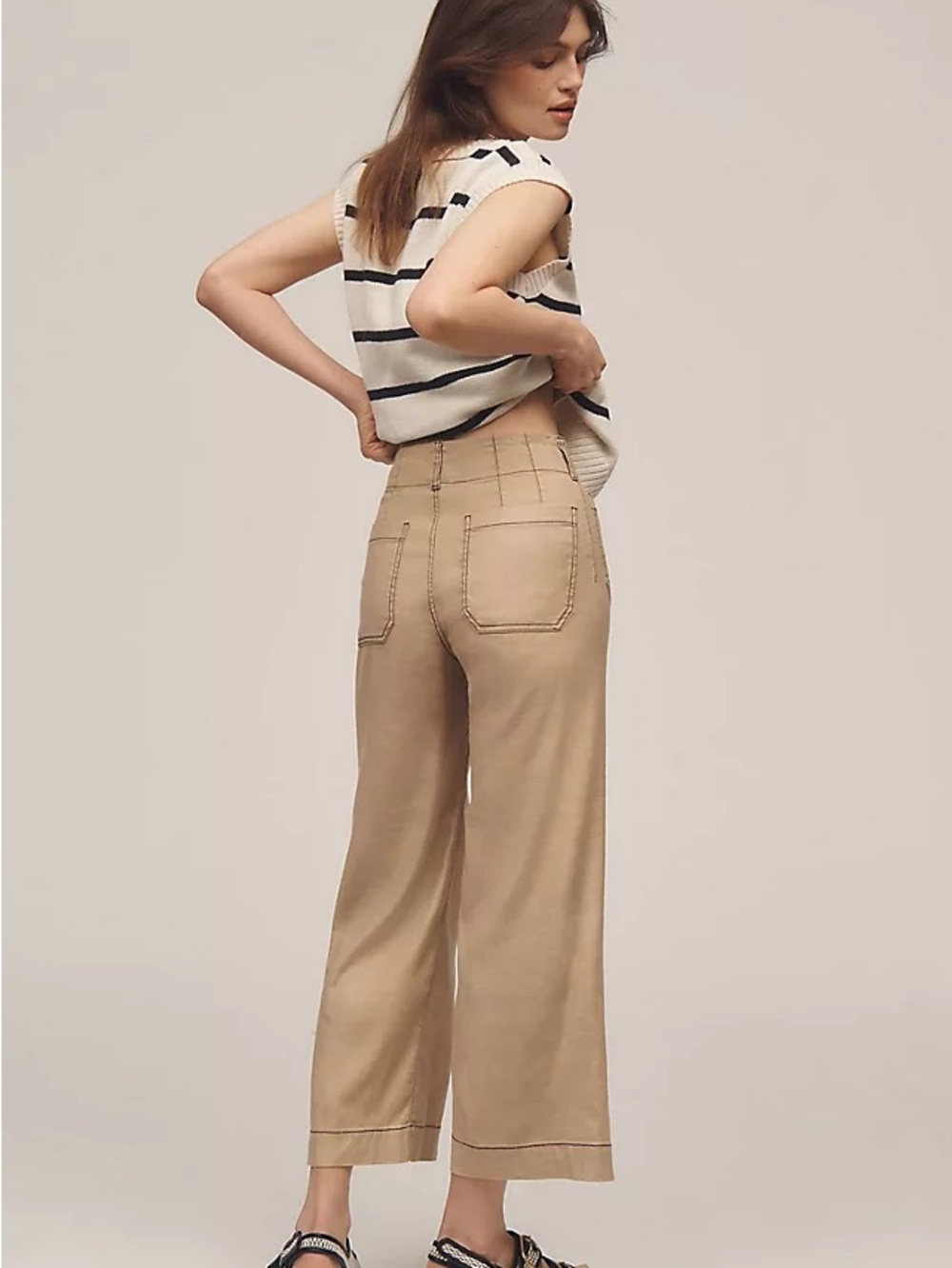 NWT Anthropologie Maeve the Colette Cropped Wide-Leg Pants